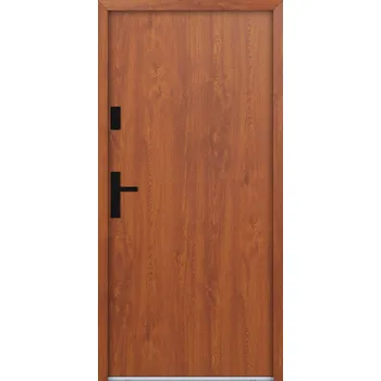 Vchodové dveře Hahn-Türke Vchodové dveře ATU68-M527 Barva: Zlatý dub, Směr otevírání: Pravé, Ven, Celkové rozměry: 900x2000mm