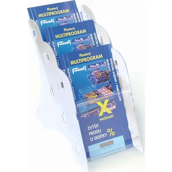 Corping Stolní plastový stojan na prospekty, 3 x A5, bílý