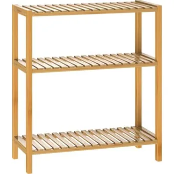 police FurniGO Bambusová police - 66x58x26 cm