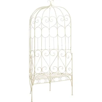 Zahradní lavice ZBXL Zahradní lavice 95 cm železná starožitná bílá