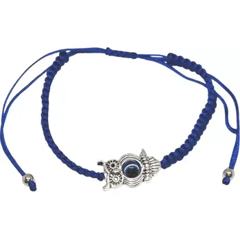 Náramek Náramek provázkový se sovičkou a korálkem boží oko