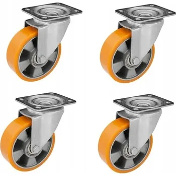 Pojezdové kolečko Kolečka 4 ks fi 125 mm, kolečka pro 1200 kg / 4 kolečka vozíku, otočná