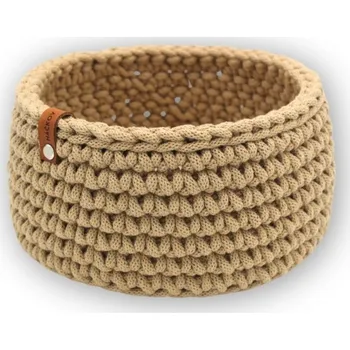 Úložný box Háčkov Kulatý háčkovaný košík - Classic Barva: Červená, Průměr dřevěného dna: S - 15 cm