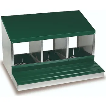 Chov hospodářského zvířete Snáškové hnízdo pro 3 nosnice GAUN kovové nášlapy