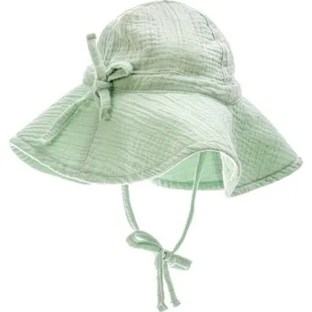 Kojenecká čepice T-tomi Bio mušelínový klobouček Mint Vel. 0 - 6 m