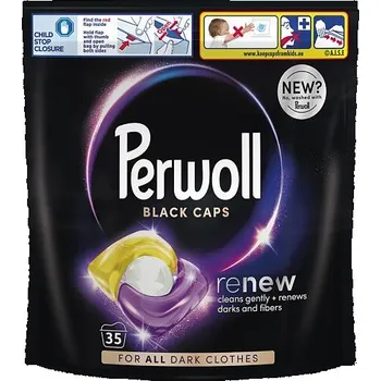 Tableta na praní Perwoll Renew & Care Caps Black
