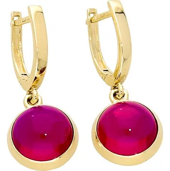 Náušnice Goldstore Zlaté náušnice kulaté rubíny Váha: 4.50 g