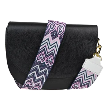 Kabelka NovaKabelka.cz Kožená italská crossbody kabelka Ramona Nera s přídavným popruhem XIX