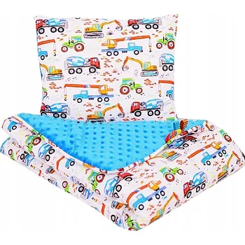 Polštář OBOUSTRANNÁ DEKA DO KOČÁRKU MINKY BAVLNA 50x75 + POLŠTÁŘ, SADA PRO NOVOROZENCE