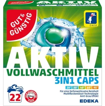 Tableta na praní Gut & Günstig gelové kapsle 22 ks Aktiv Universal (Dovoz: Německo)