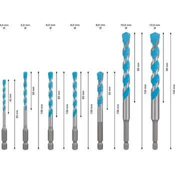 Příslušenství k vrtačce BOSCH Vrták EXPERT HEX-9 Multi Construction, sada 7 ks, 4/5/6/8/10/12 (2608902370)