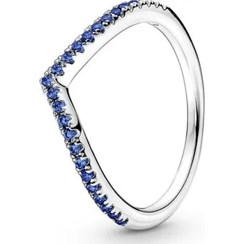 Prsten Prsten PANDORA Třpytivé modré přání 58 196316C02-58