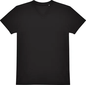 pracovní tričko B&C Tričko B&C E150 V s výstřihem do V, krátký rukáv, pánské COT01013T00213-black 3XL Černá