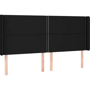 Čelo postele s ušima černé 203x16x118/128 cm