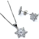 Stříbrná souprava se zirkony vločky Wint