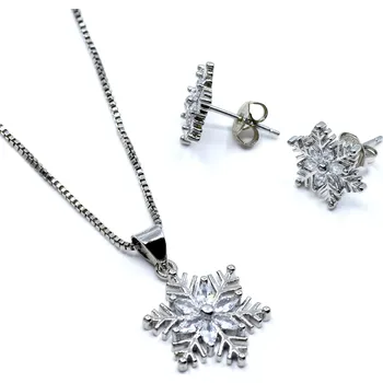 Souprava šperků Stříbrná souprava se zirkony vločky Wint