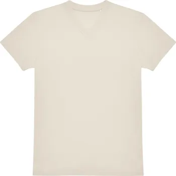 pracovní tričko B&C Tričko B&C E150 V s výstřihem do V, krátký rukáv, pánské COT01013T04702-off white M Bílá špinavá