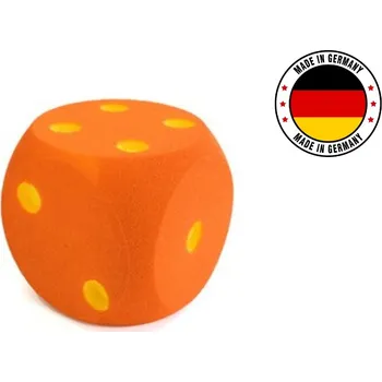 Hrací kostka Hanus Pěnová kostka 16x16 žluté tečky Barva: Oranžová