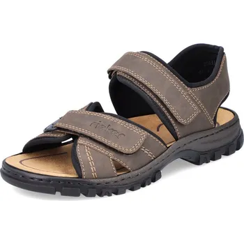 Pánské sandále PÁNSKÉ SANDÁLY RIEKER 25051-27 HNĚDÁ Barva: HNĚDÁ, Velikost: 42