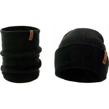 Čepice Zimní sada čepice a nákrčník Challenge univerzální velikost černá