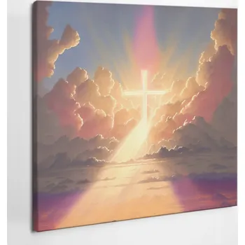 Obraz Obraz Canvas do Ložnice Na Zeď Kříž Světlo spásy 50x50 cm