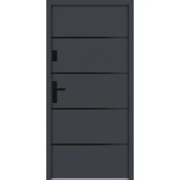 Vchodové dveře Hahn-Türke Vchodové dveře ATU68-M522 Barva: Antracit, Směr otevírání: Levé, Dovnitř, Celkové rozměry: 1100x2070mm