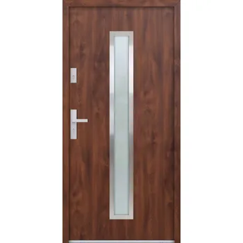 Vchodové dveře Hahn-Türke Vchodové dveře ATU68-M600 Barva: Ořech, Směr otevírání: Levé, Ven, Celkové rozměry: 900x2000mm