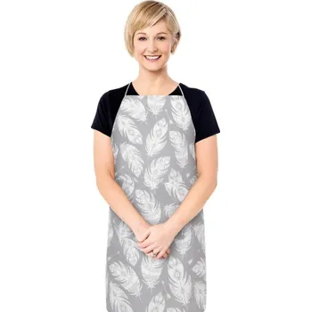 Kuchyňská zástěra Bellatex Kuchyňská zástěra ADÉLA zástěra 67x84 cm Pírka šedá, bílá