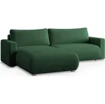 Tmavě zelená rozkládací rohová pohovka TAFIRA, oboustranná