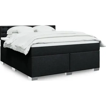 Postel vidaXL Box spring postel s matrací 180 x 200 cm textil [3288282] Barva: Černá