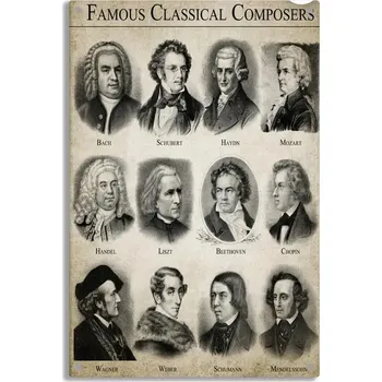 Plechová cedule TE production Klasické portréty skladatelů