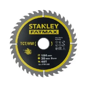 Pilový kotouč Stanley Příslušenství - Pilový kotouč na dřevo 184x30 mm, 40 zubů STA17020-XJ