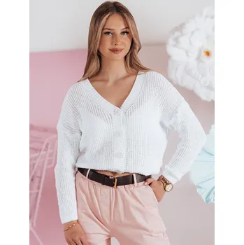 Dámský svetr Bílý dámský svetr s knoflíky SWEETDREAM MY2459 Velikost: ONE SIZE