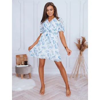 Dámské oblečení Šaty s tyrkysovými květy Clarie EY1789 Velikost: S