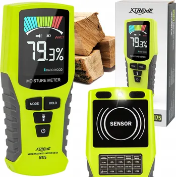 Vlhkoměr na dřevo, betonu, cihly, sádry a omítku s LCD displejem