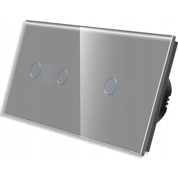 vypínač DOTYKOVÝ SPÍNAČ SVĚTLA 2+1 DVOJITÝ SKLENĚNÝ VYPÍNAČ