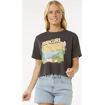 Tričko Rip Curl LA PALOMA CROP TEE Washed Black velikost S