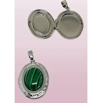 Přívěsek Otevírací medailonek s malachitem oválný