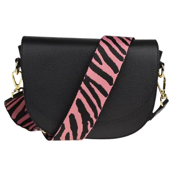 Kabelka NovaKabelka.cz Kožená italská crossbody kabelka Ramona Nera s přídavným popruhem XIII