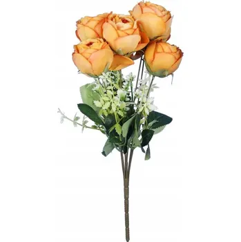 umělá květina KYTICE 7 RŮŽÍ 45 CM LOSOSOVÁ BARVA