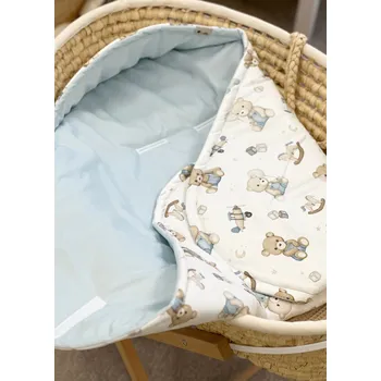 Dětská deka Deka do autosedačky - teddy boy se světle modrým velvetem