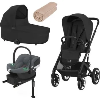 Kočárek Cybex Výhodný set Talos + Lůžko + Autosedačka se základnou Grey - Moon Black