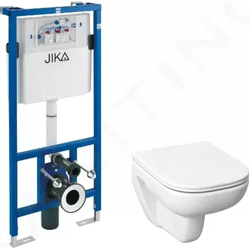 WC sada Jika Deep Set předstěnové instalace a závěsného klozetu, Rimless, DualFlush, bílá, H6006140000002