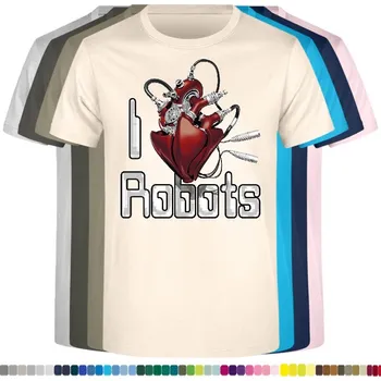 detske-levne-bavlnene-tricko-potisk-robot-srdce Barva: Natural - přírodní, velikost: 152