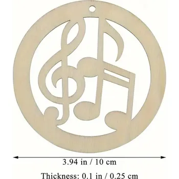 TE production Dřevěný výřez HOUSLOVÝ KLÍČ a NOTY