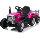 Mamido Elektrický traktor s vlečkou růžový