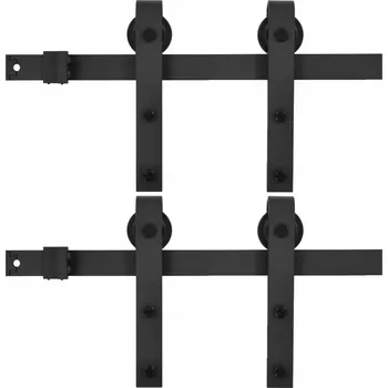 Systém pro posuvné dveře 200 cm černý - kompletní sada