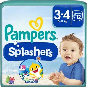 Plenkové kalhoty Pampers Splashers plavecké Plenkové Kalhotky , velikost 3-4, 6-11 kg, 12 kusů