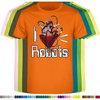 detske-levne-bavlnene-tricko-potisk-robot-srdce Barva: Orange - oranžová, velikost: 128