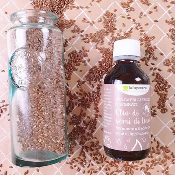 Vlasová regenerace laSaponaria Lněný vlasový olej za studena lisovaný BIO 100 ml